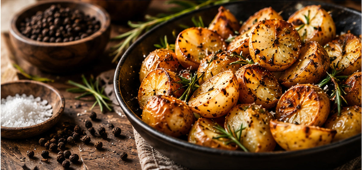 Crispy Roast Potatoes with Sri Lankan Black Pepper